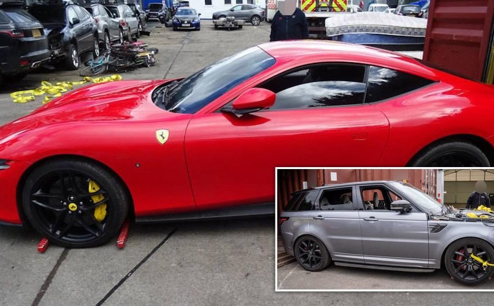 Luxury cars stolen from Premier League footballers found in shipping containers