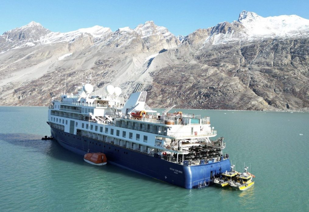 Fishing vessel will try to free cruise ship in Greenland that ran aground with 206 people
